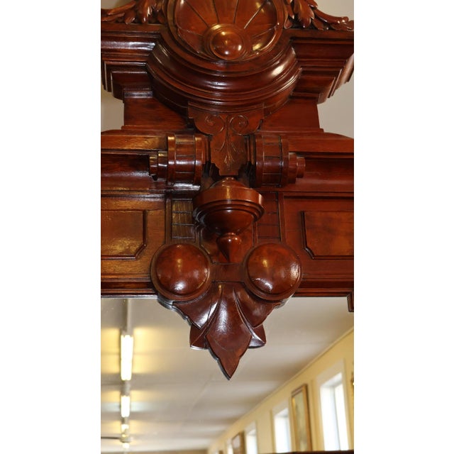 19th Century Victorian Walnut Pier Mirror Hall Tree Attributed to Thomas Brooks For Sale - Image 11 of 11