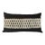 Contemporary Black & White Trellis Embroidered Taffeta Lumbar Pillow Cover For Sale