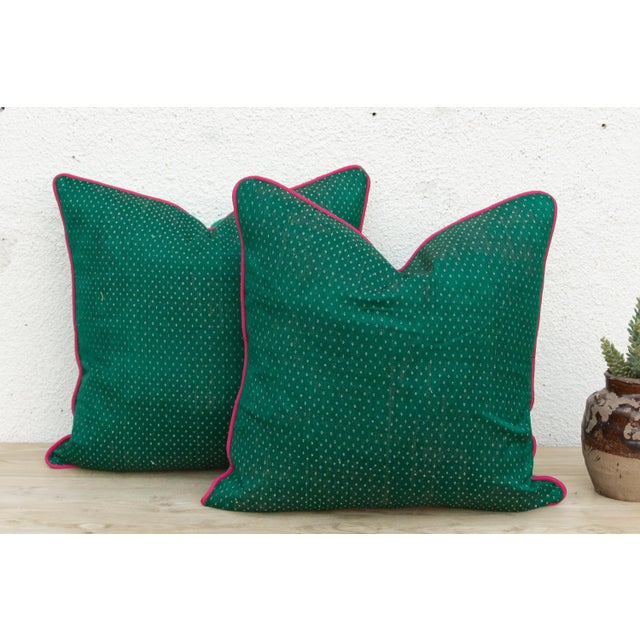 Woven in Gujarat, western India, from antique Mashru, the traditional silk-warp, cotton-weft cloth prized for its lustrous...