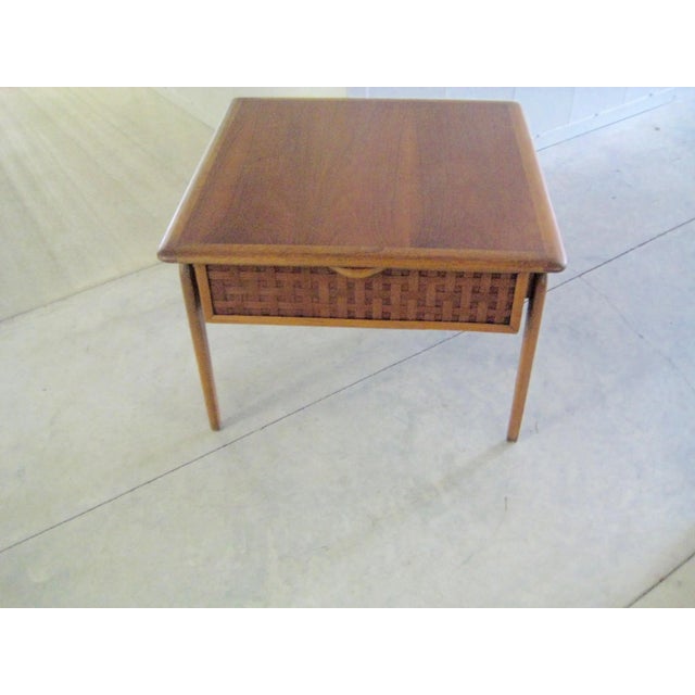 Midcentury side table designed by Warren Church for Lane circa 1960-1969. known as model no 908-02. This walnut table...