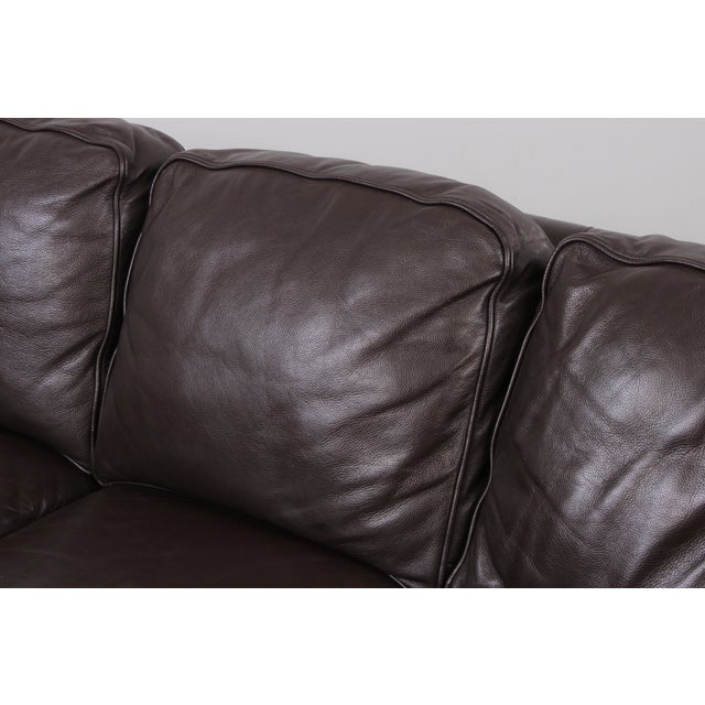 Animal Skin Hancock & Moore 3 Seat Leather Loveseat Sofa For Sale - Image 7 of 16