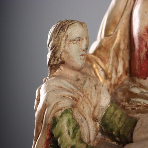 Saint Anne with the Child Mary Wood Sculpture For Sale - Image 6 of 10