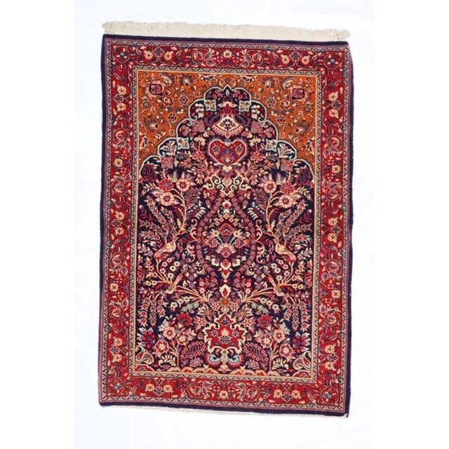 Navy Blue 1970s Persian Tree of Life Sarouk Rug For Sale - Image 8 of 8