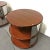 Vintage Round Bedside Tables in Walnut and Steel, 1970s, Set of 2 For Sale - Image 6 of 8