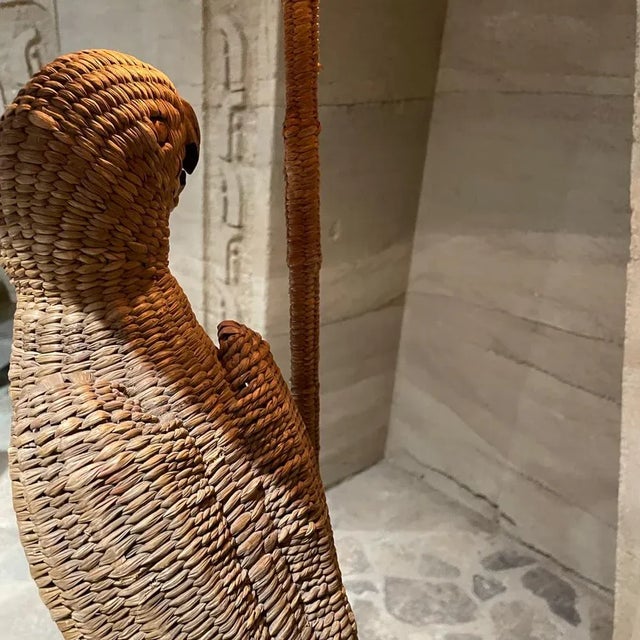 1970s Tropical Wicker Parrot Floor Lamp Attributed Mario Lopez Torres Mexico For Sale - Image 11 of 15