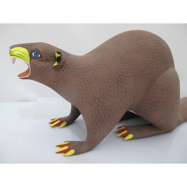 Wonderful hand-carved and hand-painted Oaxacan Alebrije folk art sculptural figurine. Hand crafted from copal wood...
