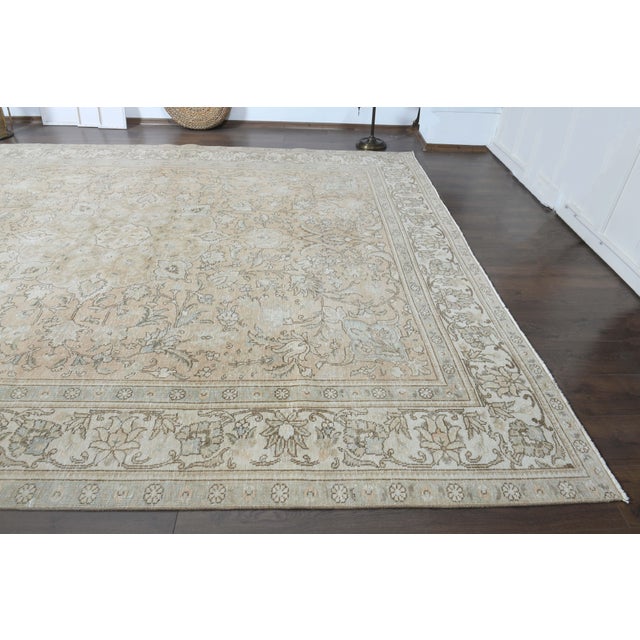 1970s Vintage Persian Handknotted Wool Orange Oversize Area Rug For Sale - Image 4 of 11