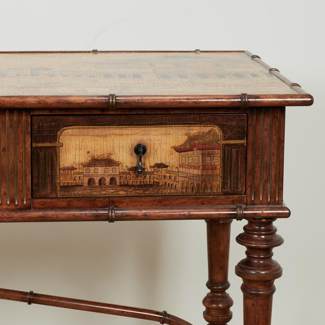 Vintage Faux Bamboo Chinoiserie Server or Console For Sale In West Palm - Image 6 of 18
