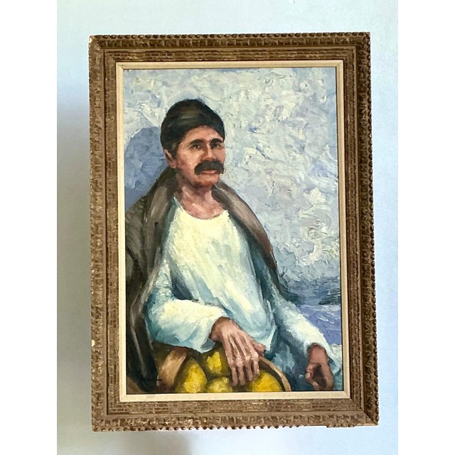 Vintage Expressionist Impasto Portrait in Wood Frame For Sale - Image 10 of 16