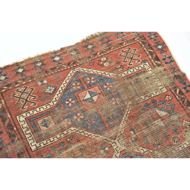 Antique Turkish Tribal Geometric Distressed Rug, 3.7 x 6.6 For Sale - Image 9 of 11