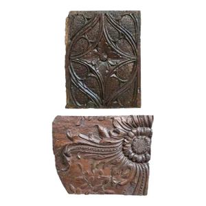 Set of 16th and 18th Century French Carved Panels on Custom Wall Mounts