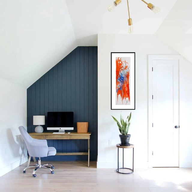 "The Fire in Me" Contemporary Original Abstract Expressionist Mixed-Media Painting by Shabs Beigh For Sale - Image 4 of 4