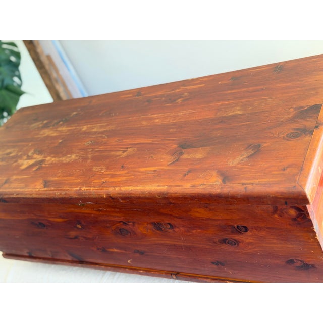 Vintage Cedar Hope Chest Bench by Universal Cabinet Company Chicago Rustic Solid Wood Blanket Trunk Storage Coffee Table For Sale - Image 9 of 11