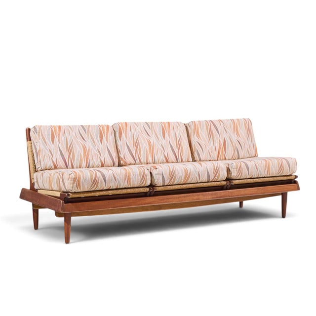 Wood Hans Olsen Model 161 Danish Teak and Cane Modular 2-Seat Sofa With Table - Pair For Sale - Image 7 of 18