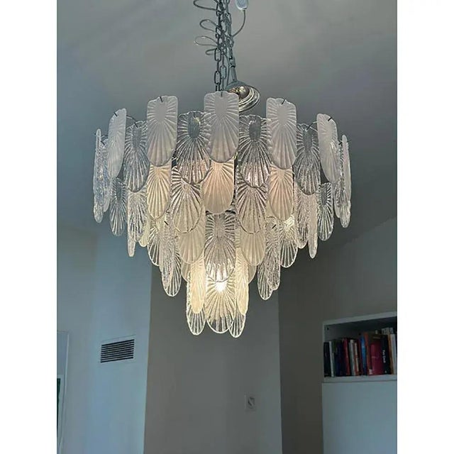 Murano art deco chandelier clear and frosted italian sputnik art all glasses are made here in murano , venice handmade in...