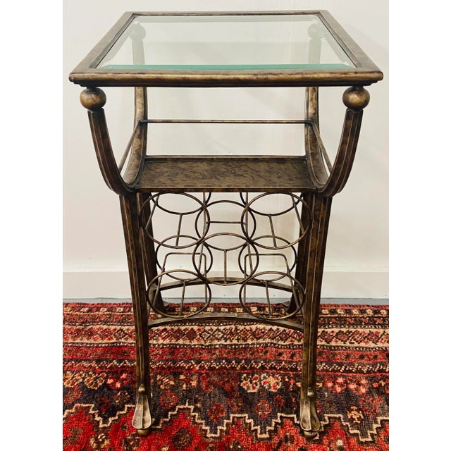 Vintage Wine Rack Metal Table in Vintaged Finish For Sale - Image 13 of 13