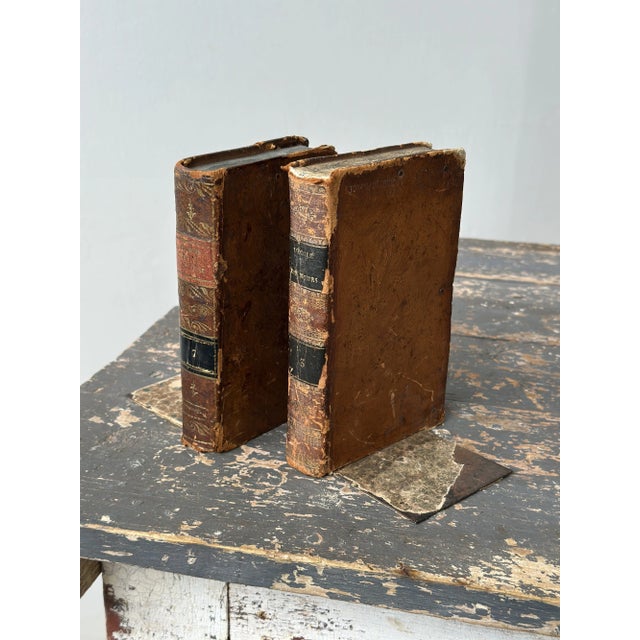 Antique Leather-Bound Book Bookends Made in France, a Pair, Circa Mid-Late 19th Century For Sale In New York - Image 6 of 16