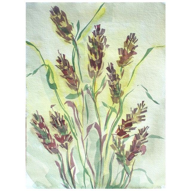 California Seascape, Botanical Study - Double Sided Mid Century Watercolor by Doris Warner For Sale - Image 4 of 6