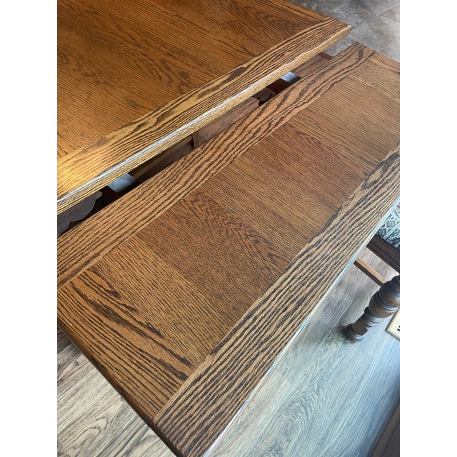 Late 20th Century Jacobean Refractory Dining Table & Chairs For Sale - Image 4 of 12