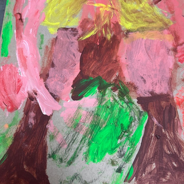 1970’s Original Folk Outsider Art Female Portrait Painting For Sale - Image 4 of 5