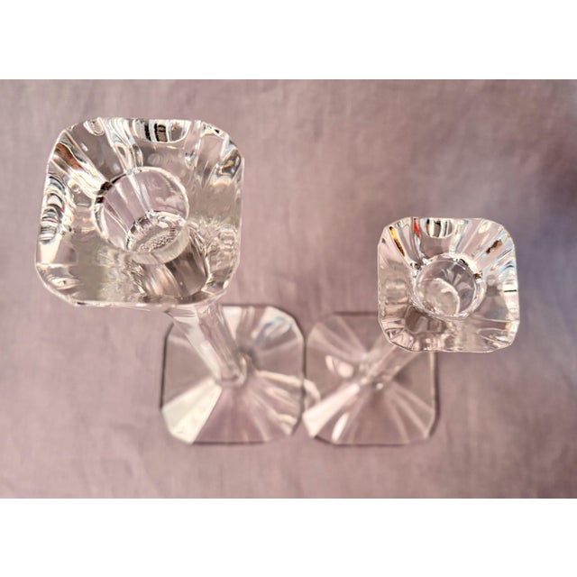 Arnolfo di Cambio Crystal Arnolfo Di Cambio Candlesticks--"Polygon" by Designer Catya Castel--a Pair For Sale - Image 4 of 7