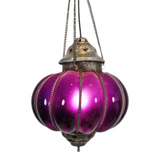 Vintage Purple Pumpkin Lantern For Sale