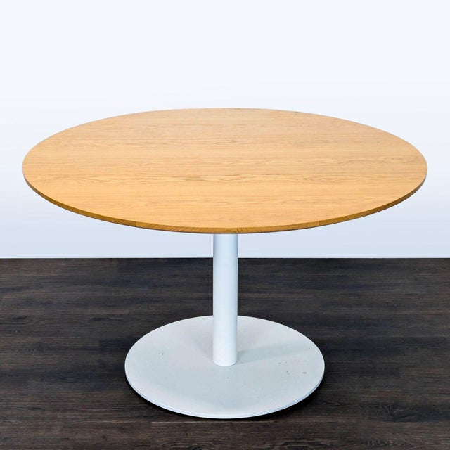 Blu Dot Blu Dot Modern Round Dining Set With 5 Racer Upholstered Chairs For Sale - Image 4 of 10