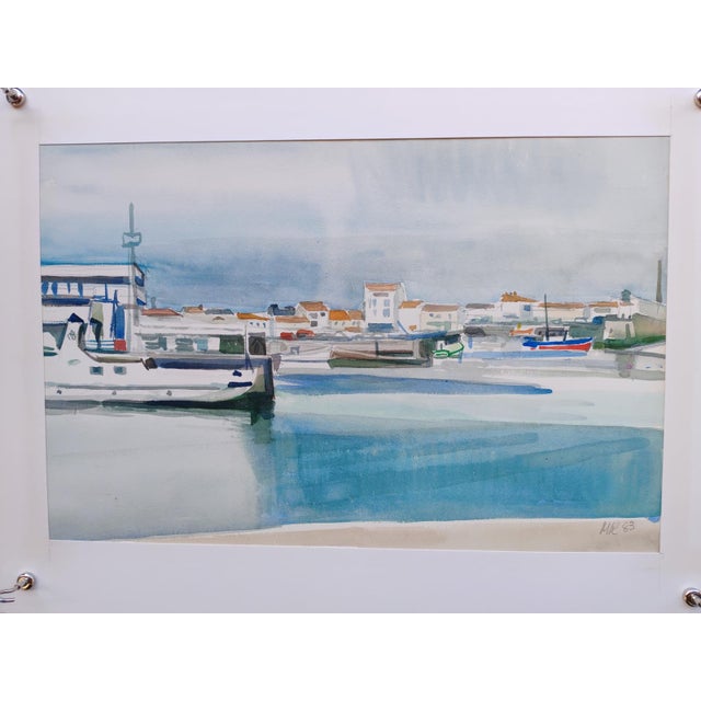 Michel Roubille, L'Île d'Yeu, 1983, Watercolor For Sale - Image 4 of 6