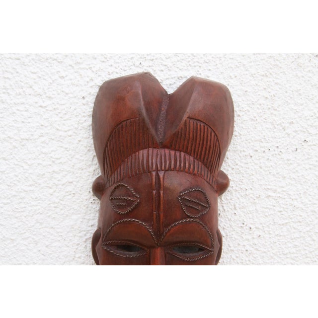 1960s Elongated Face Carved African Mask For Sale - Image 5 of 7