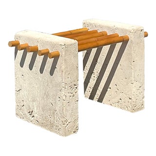 Late 20th Century Vintage Coral Pressed Plaster and Bamboo Dining Table Pedestal For Sale