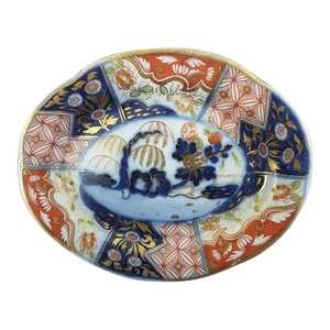 19th Century English Regency Coalport Porcelain Imari Rock & Tree Pattern Oval Platter