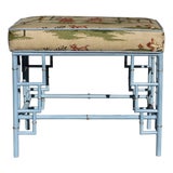 Chinese Chippendale Style Bench in Thibaut For Sale