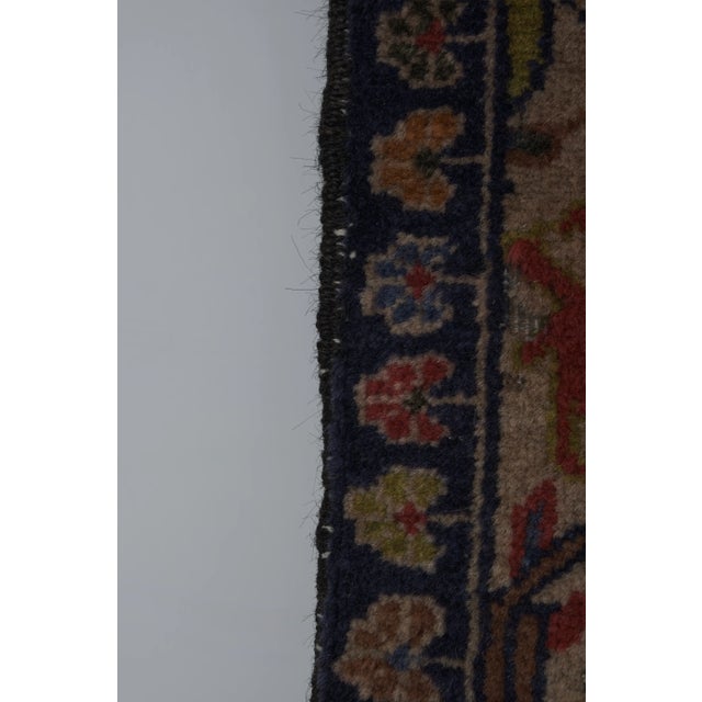 1970s Vintage Opal Blue Animal Garden Caucasian Rug For Sale - Image 9 of 12