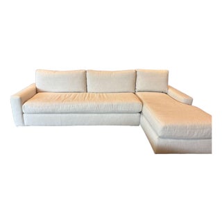 Restoration Hardware Maxwell Beige Sectional Sofa With Right Chaise For Sale