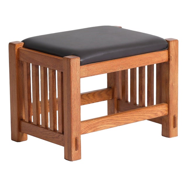 Mission Oak Foot Stool - Spindles For Sale