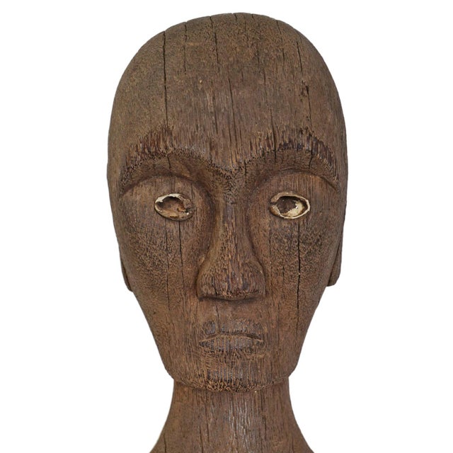 Wood Vintage Pair of Ancestral Borneo Figures For Sale - Image 7 of 9