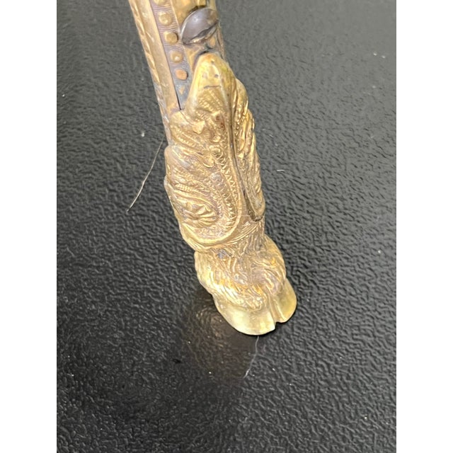 Antique Hall-Borchert Manufacturing Co. Brass Swivel Magazine Stand Canterbury For Sale - Image 10 of 11