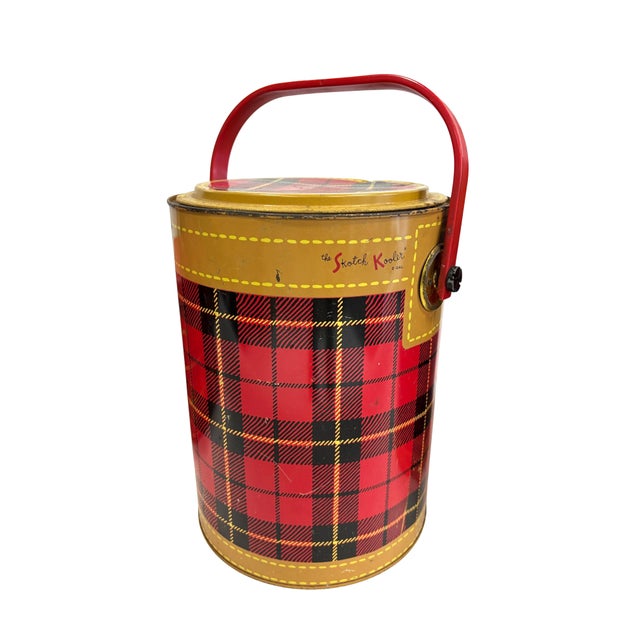 Boho Chic 1950s Set of Three Tartan Metal Picnicware Pieces. For Sale - Image 3 of 7