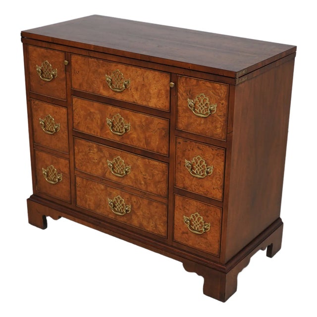 Baker Walnut George III Flip Top Bachelor Chest For Sale