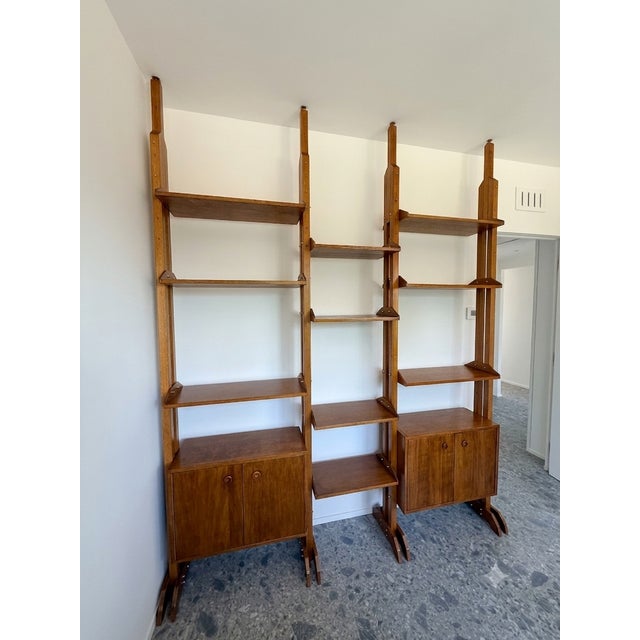 Mid-Century Modern Italian Teak Bookcase, 1960s For Sale - Image 3 of 9