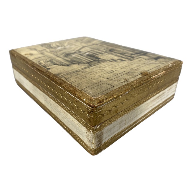 Wooden Box with Roman Perspective by Badassare Peruzzi for Fratelli Alinari, Italy, 1900 For Sale