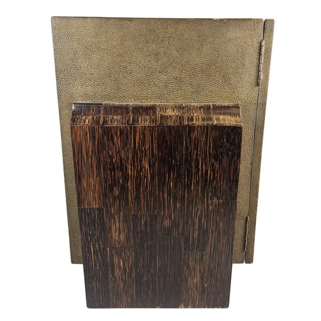 1990s Art Deco R & Y Augousti Paris Shagreen Jewelry Box Chest Cabinet For Sale - Image 5 of 6