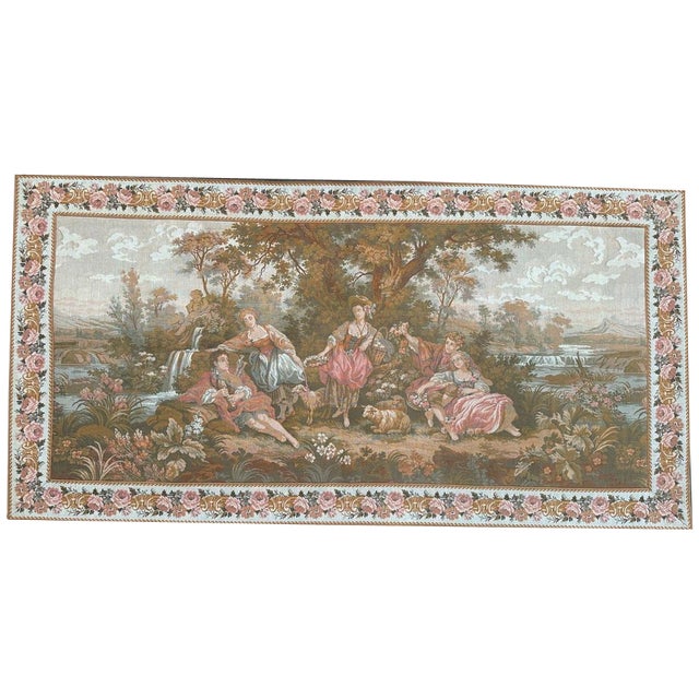 Vintage French Jacquard Tapestry, 1980s For Sale