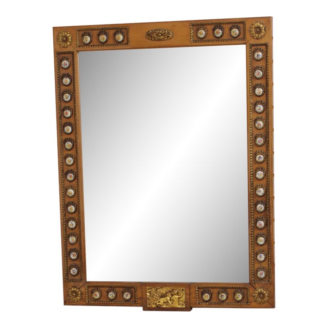 French Louis XVI Style Console & Mirror W. Sevres Plaques For Sale