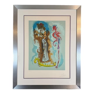 1970s Dali Ivanhoe Rowena Hand Signed Numbered Lithograph Surrealism Art For Sale
