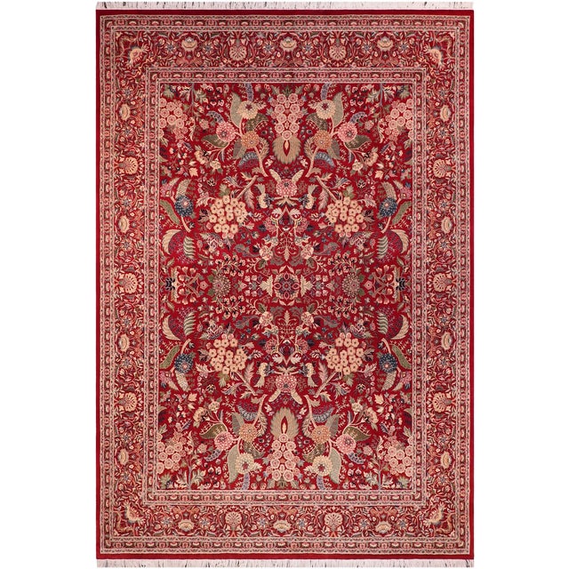 Shabby Chic Nagi Pak-Persian Red/Red Wool Rug - 9'0'' X 12'7'' For Sale - Image 9 of 9