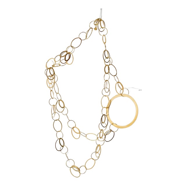 Vintage Lana 14k Gold Double Layer Hoops Necklace, Statement Luxury, Adjustable Clasp For Sale
