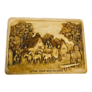 1940s Art Plaque of an English Countryside