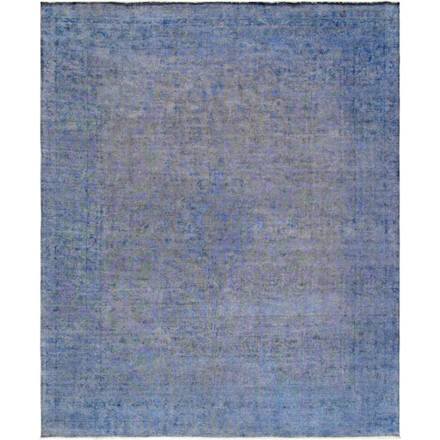 Traditional Vintage Overdye Blue Rug, 10' 1" X 12' 6" For Sale - Image 3 of 3