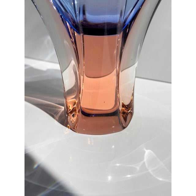Art Glass Blue-Pink Sommerso Vase by Josef Hospodka for Chřibská, Czechoslovakia, 1960s For Sale - Image 4 of 6
